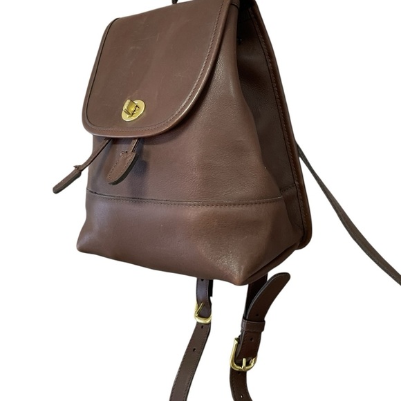 COACH Vintage Day Pack Bag Backpack Mahogany Brown 9960 Flap Turn Lock Purse main image 8